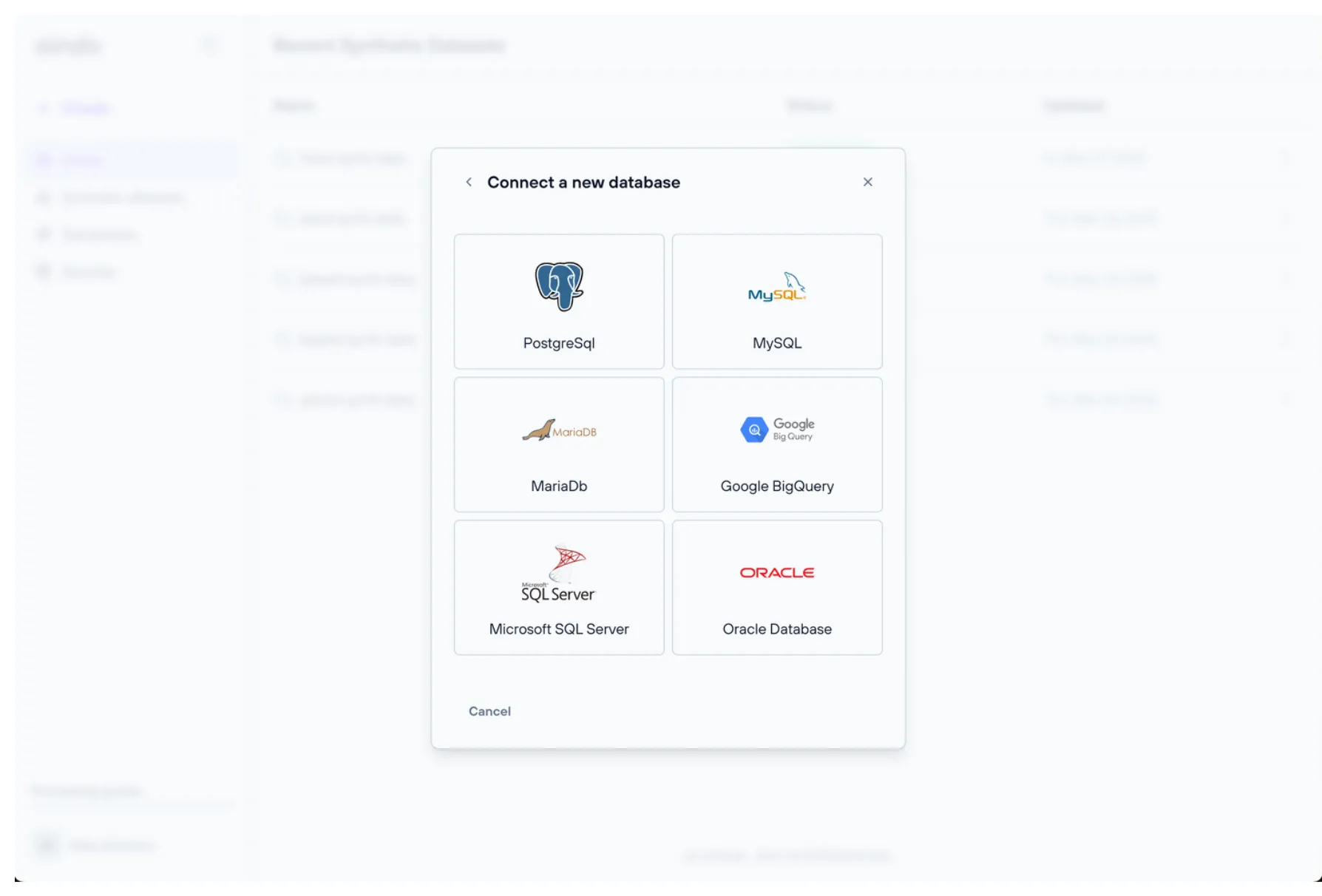 database settings list